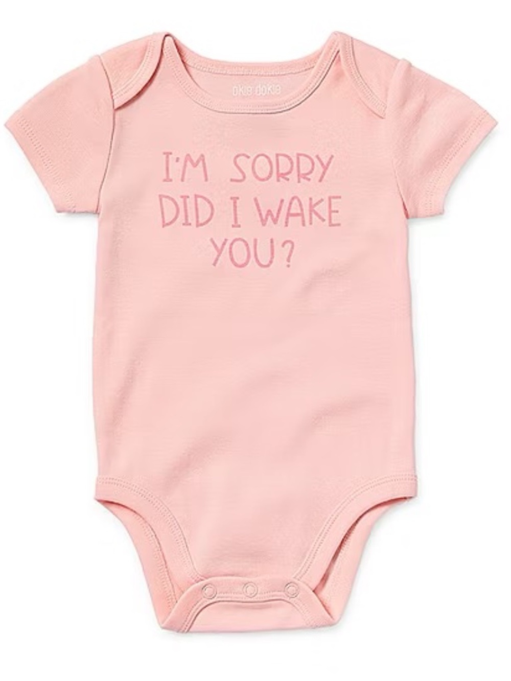 Okie Dokie Baby Girls Round Neck Short Sleeve Rib Bodysuit